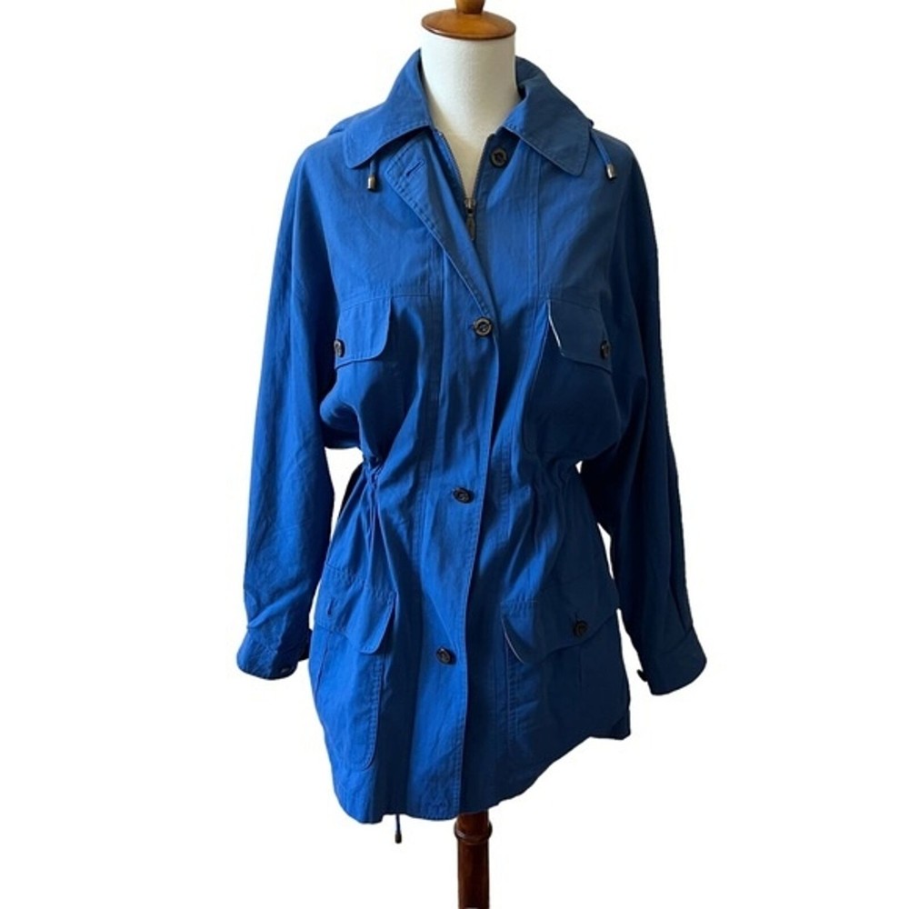 BURBERRY WOMENS ANORAK SHORT TRENCH COAT JACKET DETACHABLE HOOD NOVA CHECK LINED